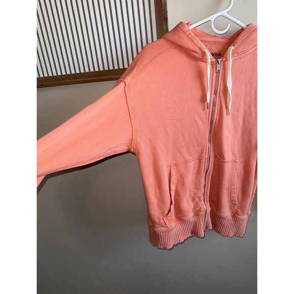 Aerie Oversized Down to Earth Zip Up Hoodie Saturn Peach French Terry XS - Picture 4 of 10